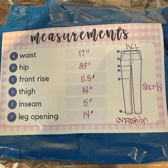 CY Fashion Shorts Women’s 1XL Blue Linen Drawstring Elastic Waist Casual Pockets - Picture 9 of 9